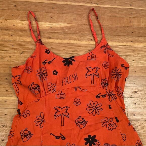 Collusion asos orange tropical fun print dress - Picture 4 of 9